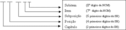 tabela estrutura da NCM para fazer a descrição da mercadoria